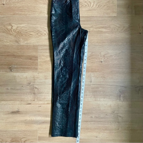 Wilfred Melina Faux Leather Python Snake Print Pants Black Straight Leg Size 2 - Picture 7 of 13